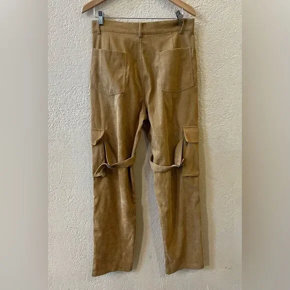 Sixth June Utility Corduroy Pants Sz XL Brown Large Pockets Side Straps Festival - Picture 4 of 9